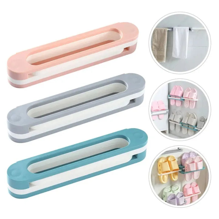 3-in-1 Wall-Mounted Folding Shoe & Towel Hanger