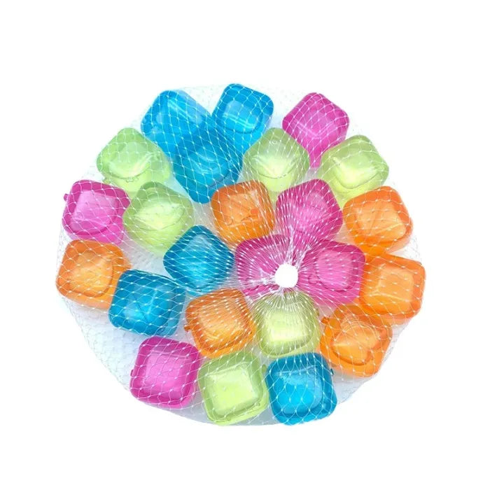 10 Piece Reusable Colorful Plastic Ice Cubes BPA Free Quick Freeze Non Diluting