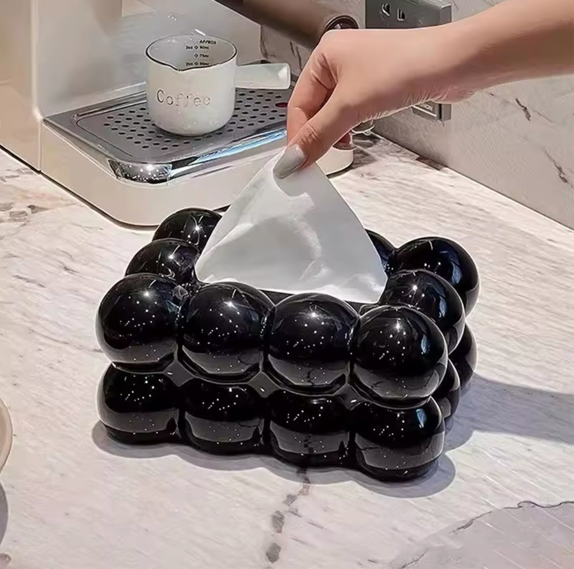 Bubble Shape Ceramic Tissue Box for Desktop