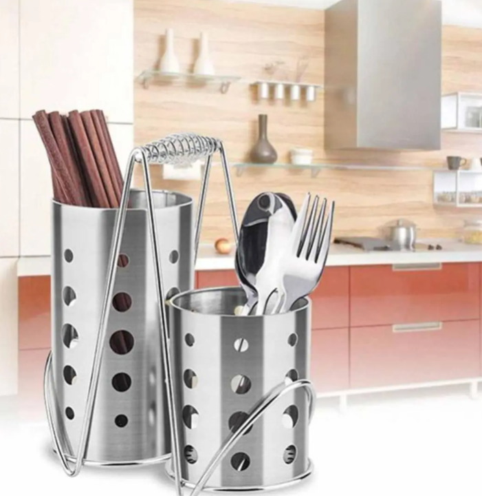 Stainless Steel Cutlery Holder Stand for Kitchen Storage