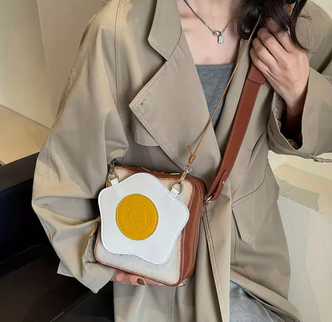 Fried Toast Bread Crossbody Shoulder Bag for Women