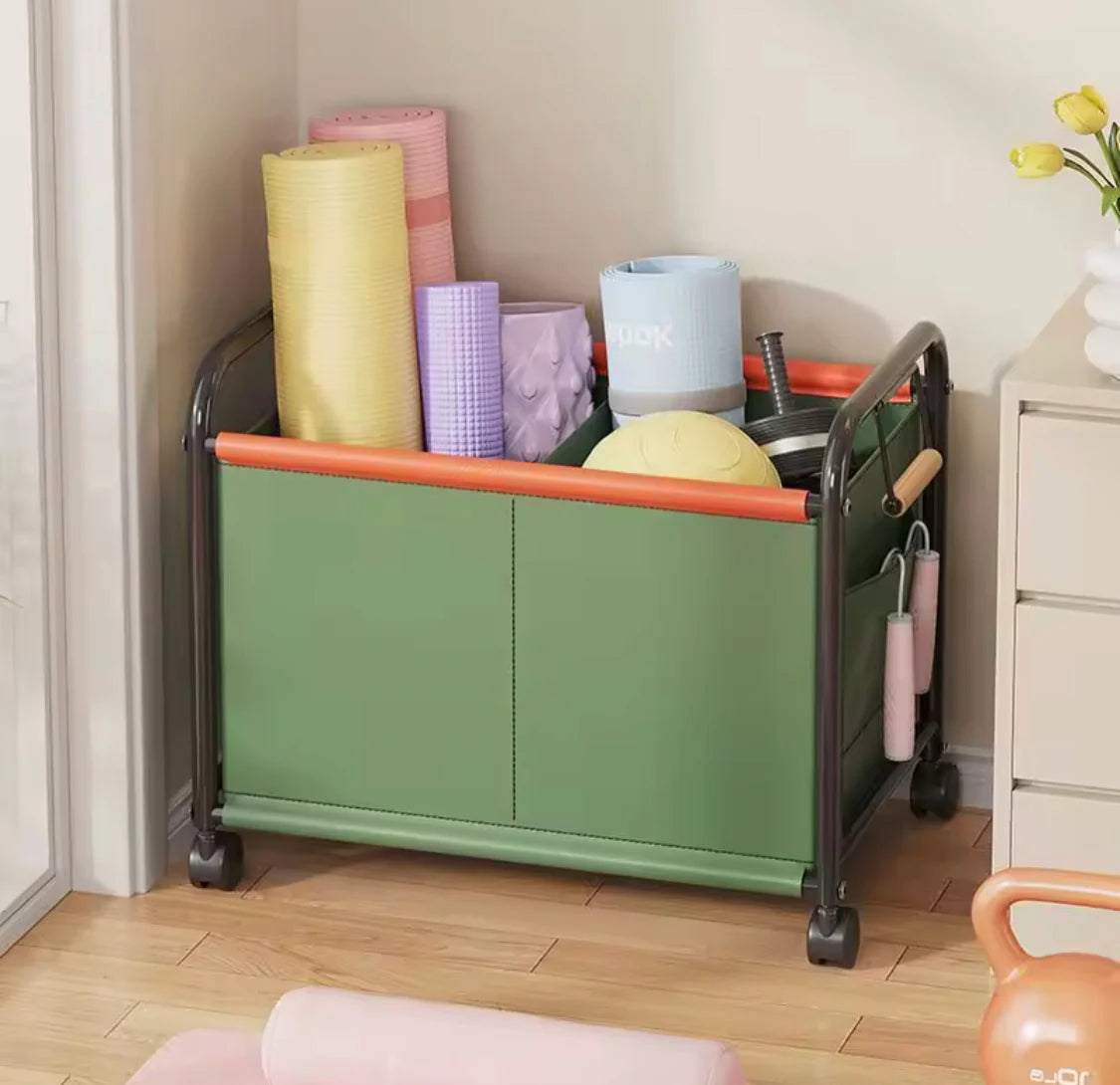 Kids Toy Storage Box with 4 Wheels Rolling Organizer