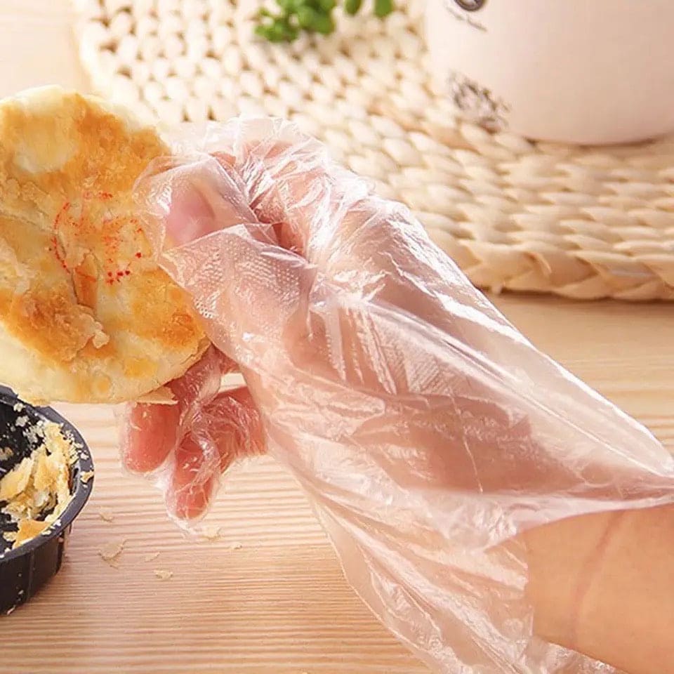 100pcs Transparent Multipurpose Disposable Plastic Gloves