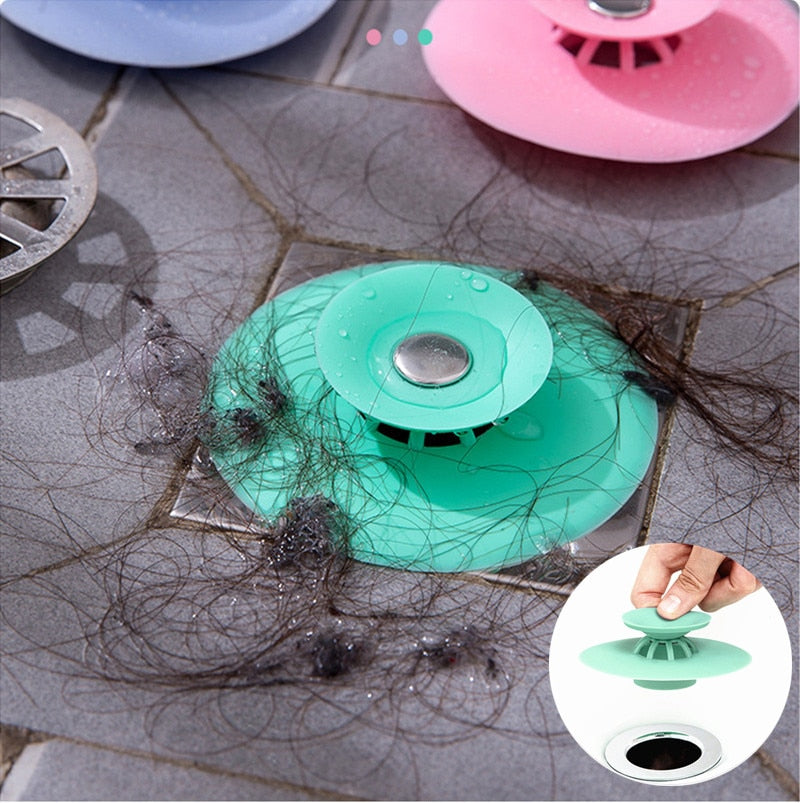 Silicone Bath Tub Sink Strainer Hair Catcher