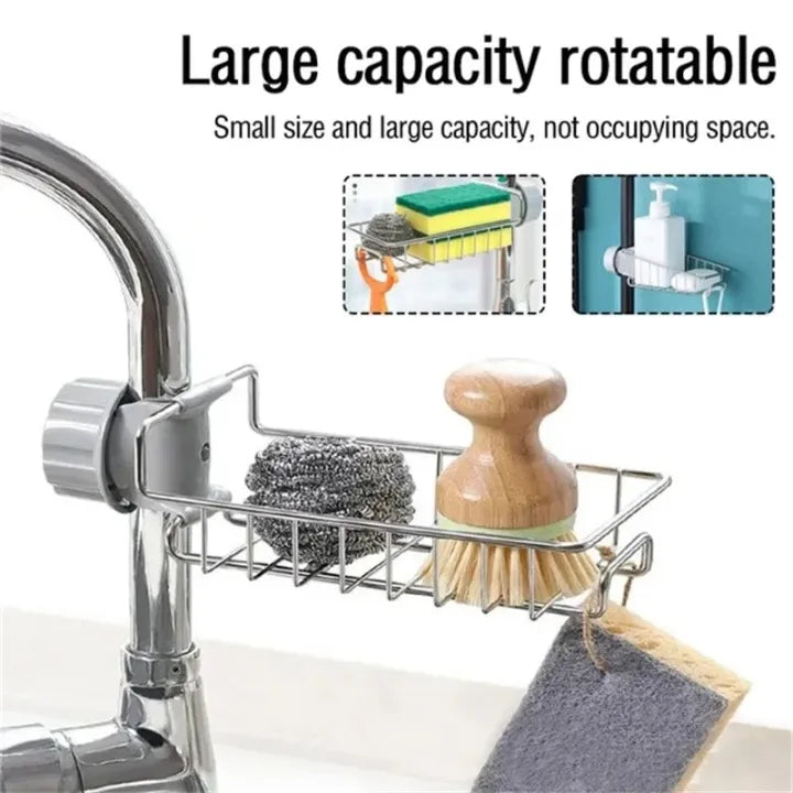 Rotatable Stainless Steel Sink Drainer & Storage Rack