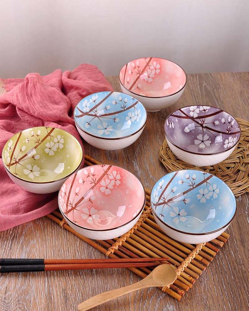 Set of 6 Premium Ceramic Serving Bowls