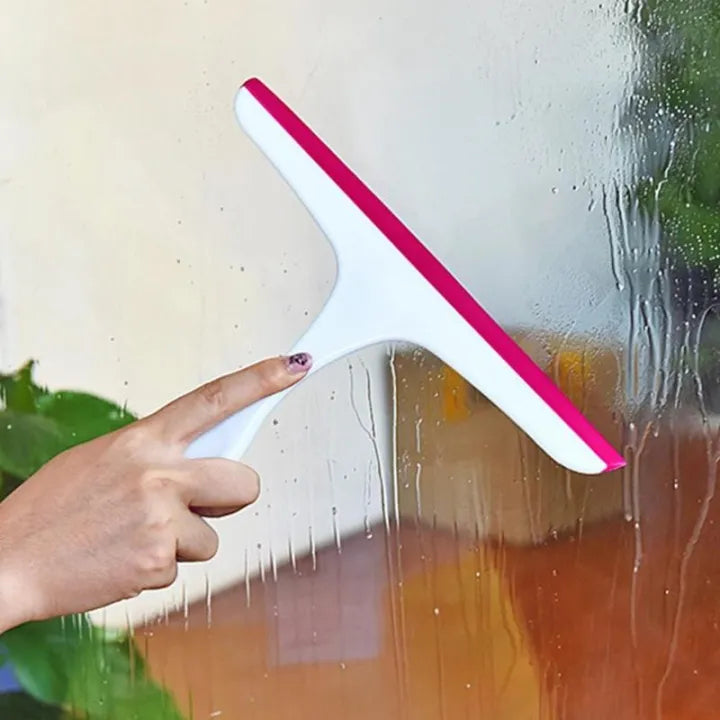 Mirror & Window Cleaning Brush with Rubber Wiper