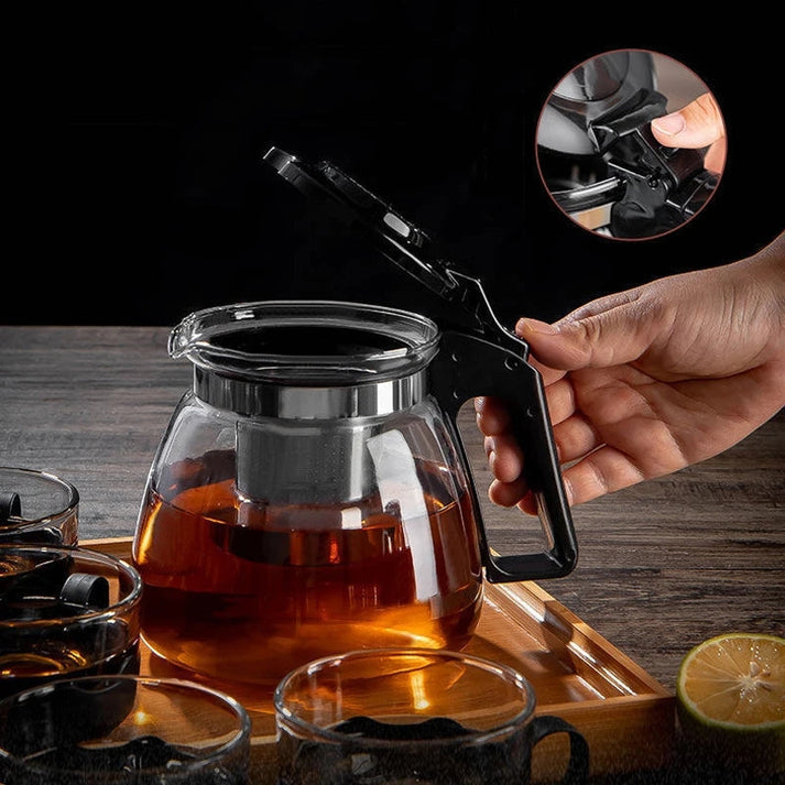 900ml Heat Resistant Glass Tea Pot with Filter