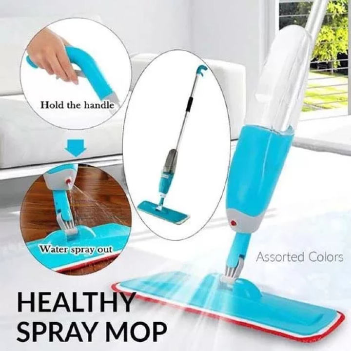 360° Rotating Spray Mop with Microfiber Pad for Wet & Dry Cleaning