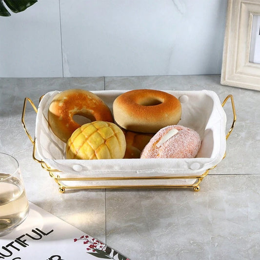 Metal Rectangular Bread & Fruit Basket