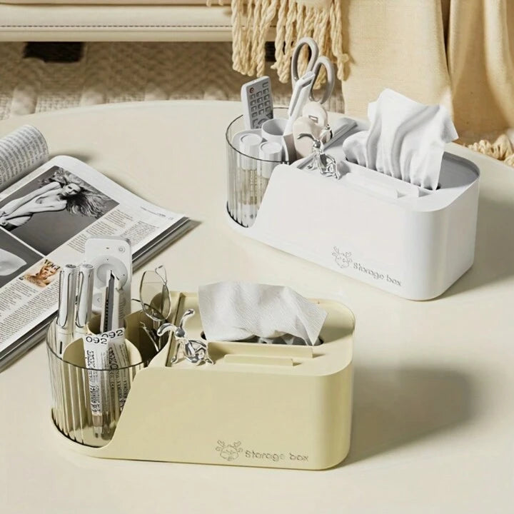 Multifunctional Decorative Tissue Box and Rotating Pen Holder