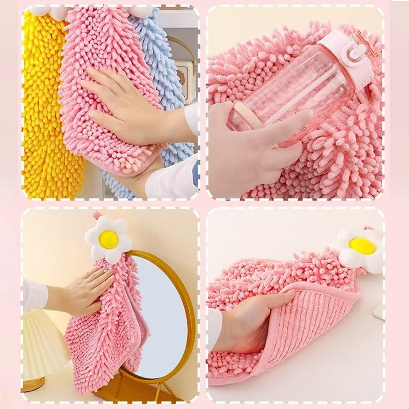 Hanging Soft Flower Hand Towel for Kitchen