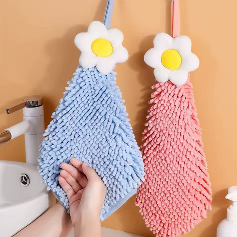 Hanging Soft Flower Hand Towel for Kitchen
