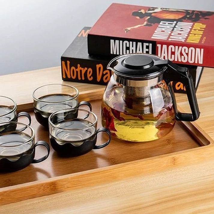 900ml Heat Resistant Glass Tea Pot with Filter