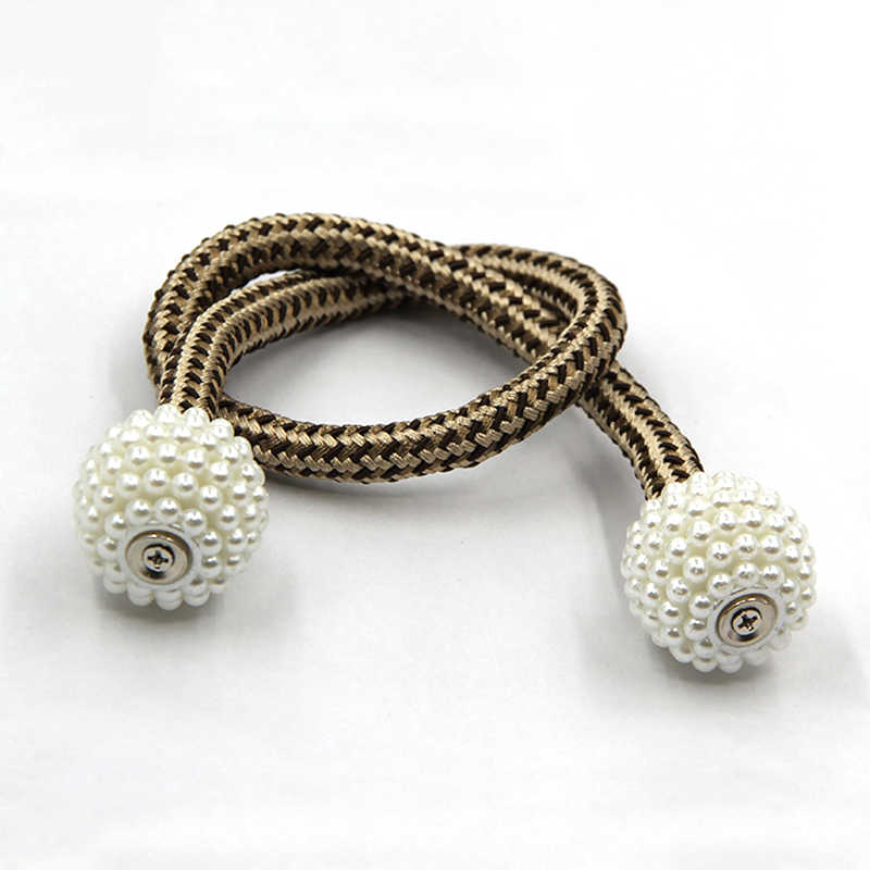 Magnetic Pearl Curtain Buckle Holders for Drapes – 2Pcs