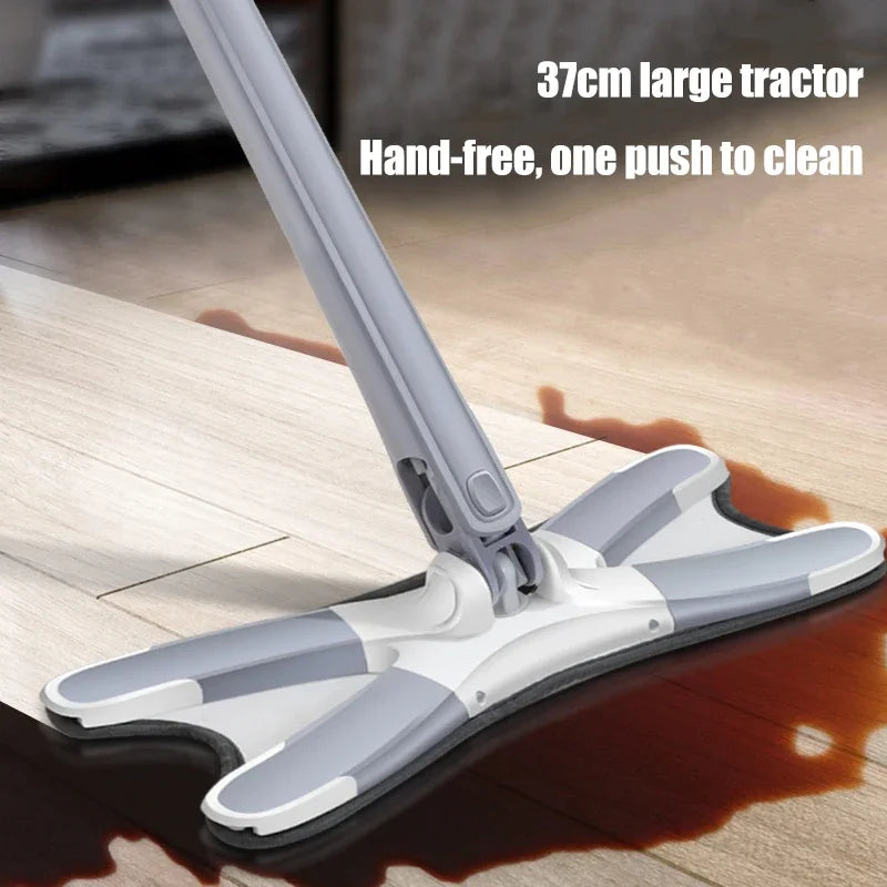 X-Type Flat Floor Mop with Microfiber Pads