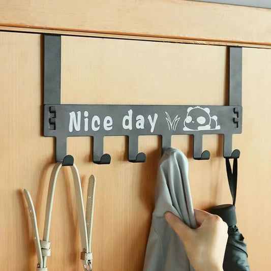 Metal Door Hook Hanger Organizer with 6 Hooks