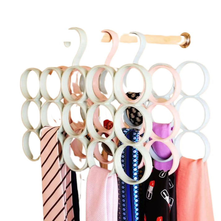 15 Ring Hole Hanger Tie Belt Storage Organizer