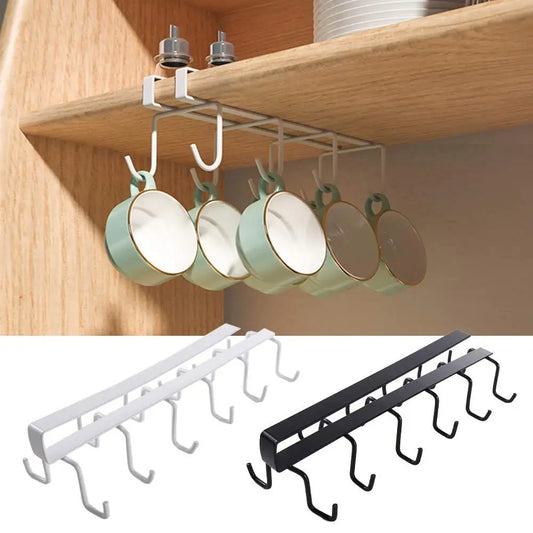 Multifunctional Double-Row Kitchen Cabinet Metal Hook Organizer