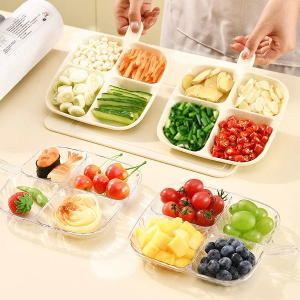 4-Compartment Divided Food Tray with Lid