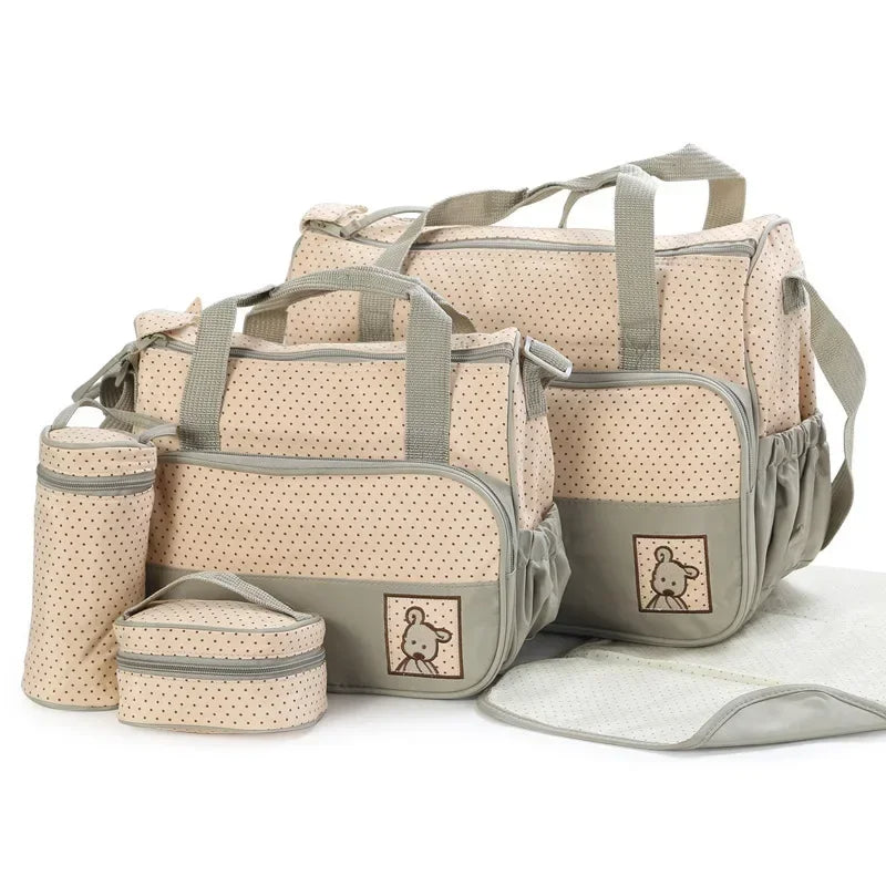 5PCS Large Capacity Mummy Baby Bag Set Organizer