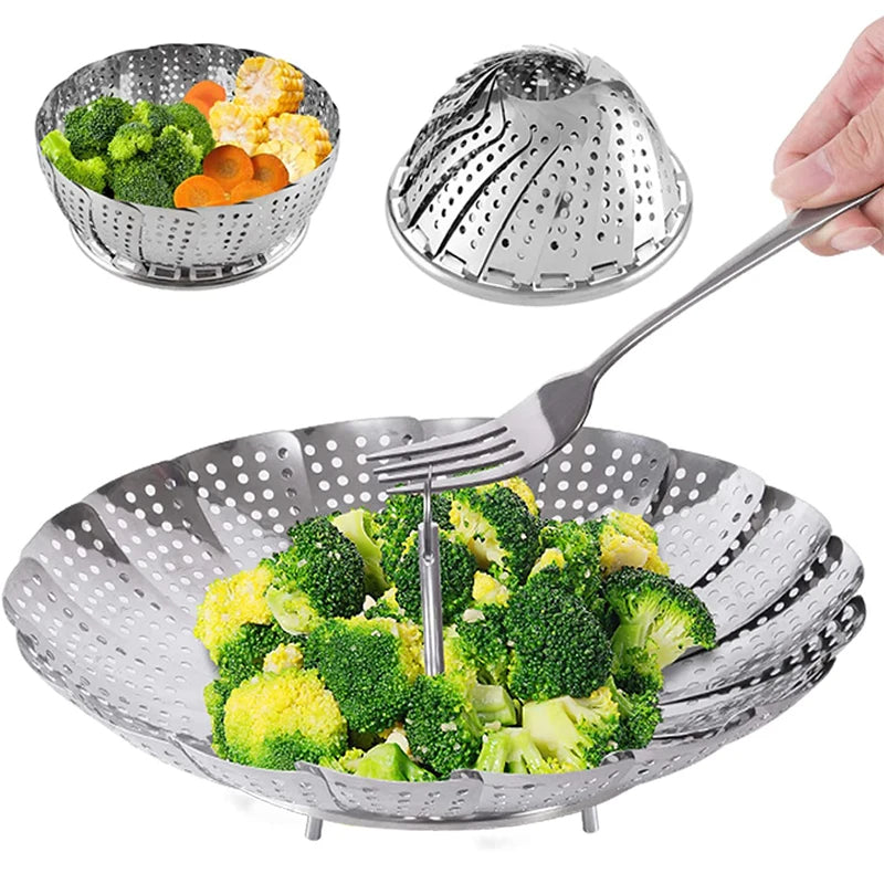 Stainless Steel Food Steamer Basket for Kitchen Cooking