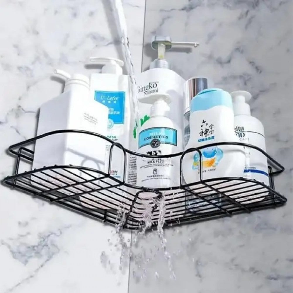 Wall-Mounted Metal Corner Storage Rack for Bathroom