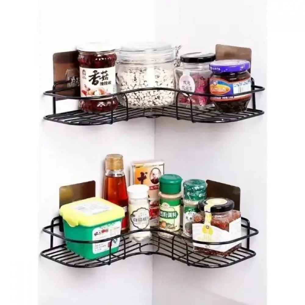 Wall-Mounted Metal Corner Storage Rack for Bathroom
