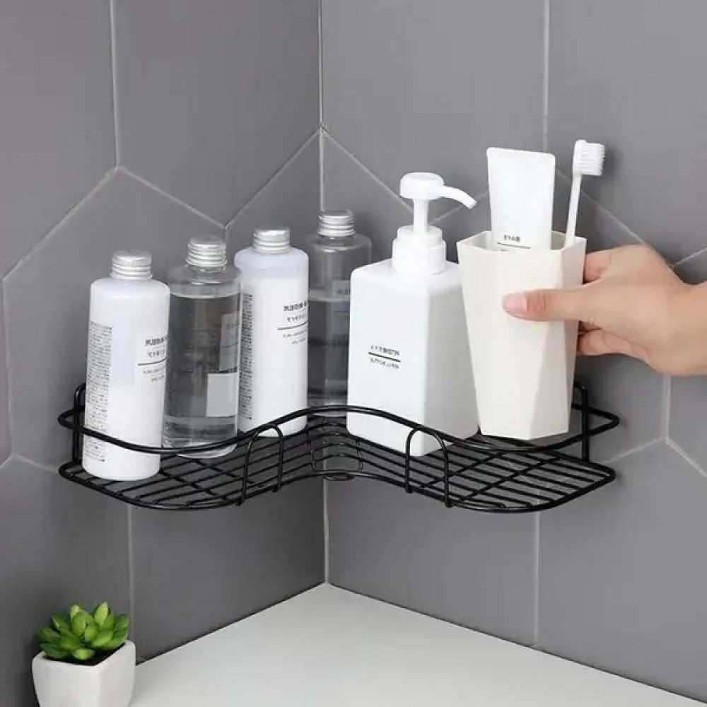Wall-Mounted Metal Corner Storage Rack for Bathroom