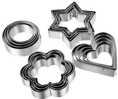 Stainless Steel 12 Pcs Cookie Cutter Set in 4 Different Shapes