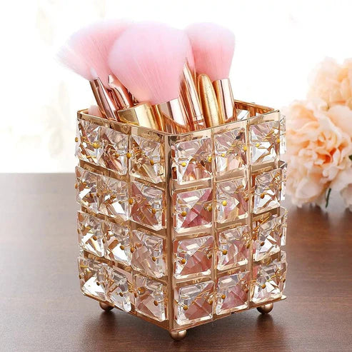 Crystal Makeup Brush Holder – Elegant Cosmetic Organizer