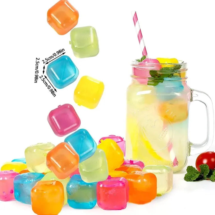 10 Piece Reusable Colorful Plastic Ice Cubes BPA Free Quick Freeze Non Diluting