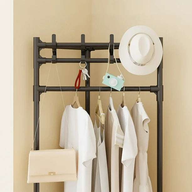 Metal Clothes Rack Corner Storage Organizer