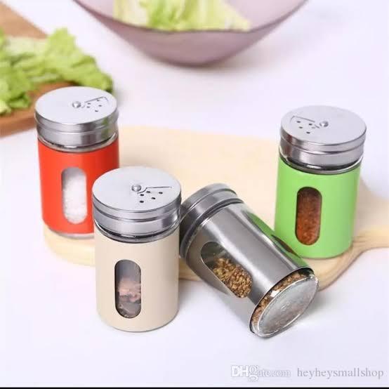 1Pc Glass Spice Jar Shaker for Salt, Pepper & Herbs