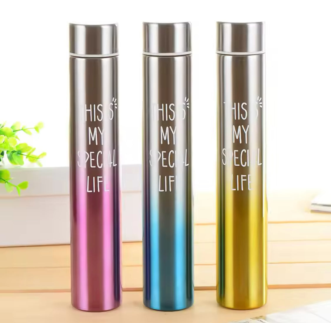 330ml Slim Thermos Water Bottle – Stainless Steel Travel Flask