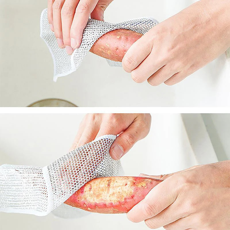 10Pcs Reusable Double-Sided Nylon Dish Towel for Cleaning