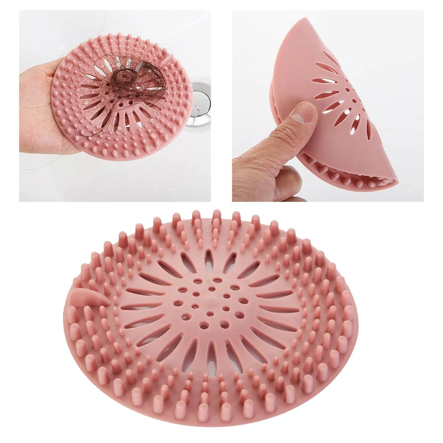 Silicone Hair Catcher Shower Drain Cover 1pc