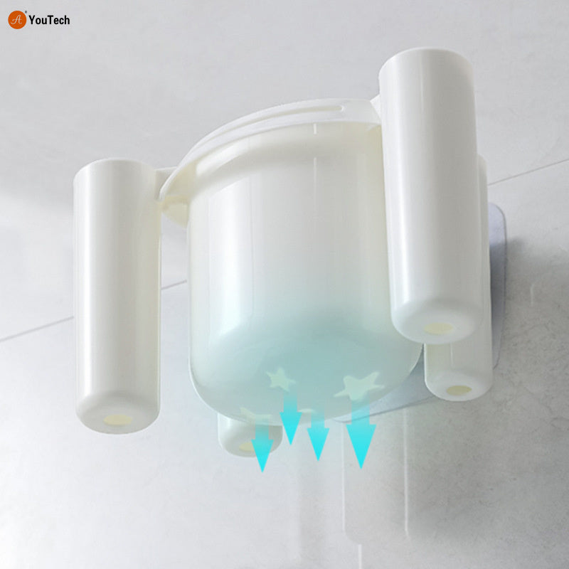 Drill-Free Toothbrush Organizer Bathroom Storage Shelf
