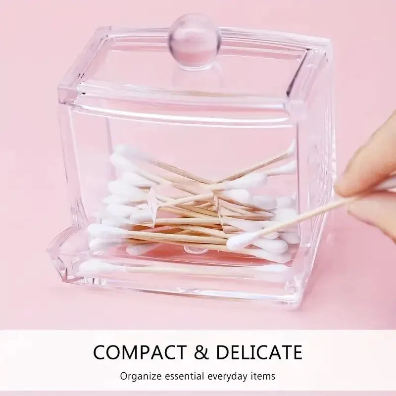 Acrylic Cotton Buds Storage Organizer Box