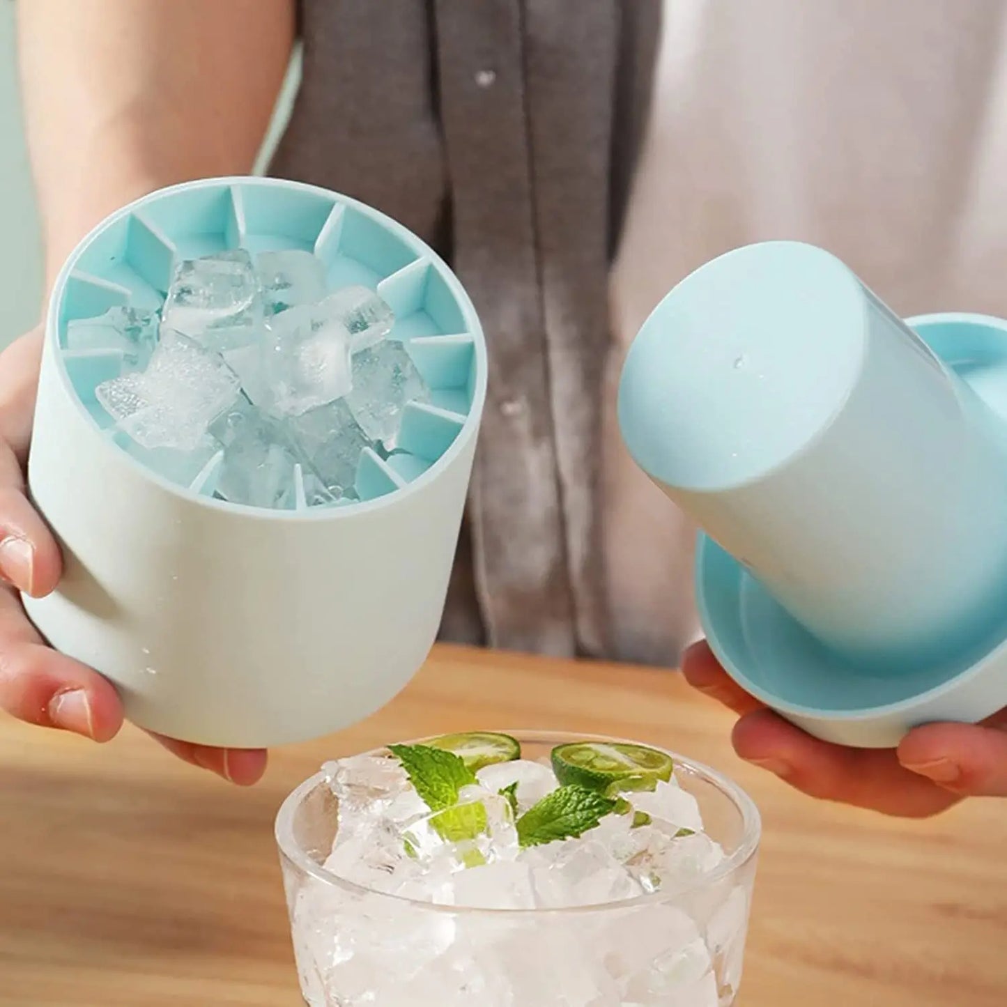 Silicone Ice Cube Mold Round DIY Freezer Bucket