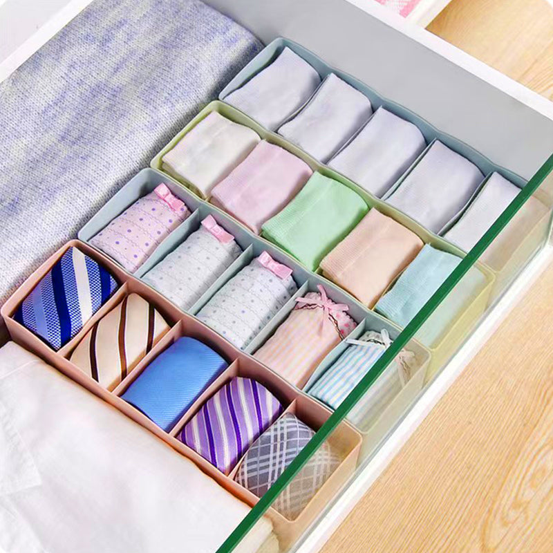 5-Grid Sock & Underwear Drawer Organizer – Plastic Storage Box