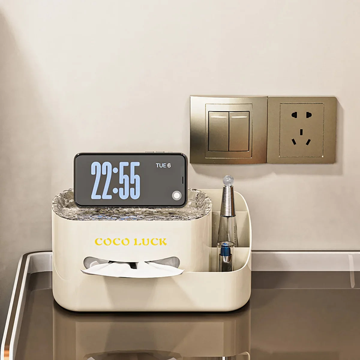 Modern Multifunction Cosmetic Organizer with Tissue Box