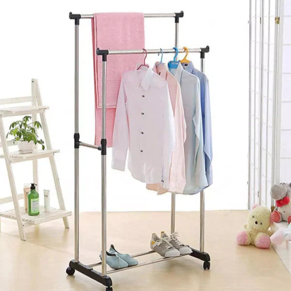 Large Steel Clothes Stand with Wheels