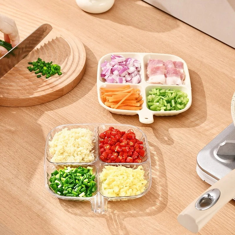 4-Compartment Divided Food Tray with Lid