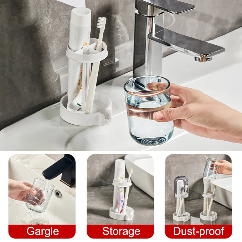 Portable Toothbrush Holder with Mouthwash Cup