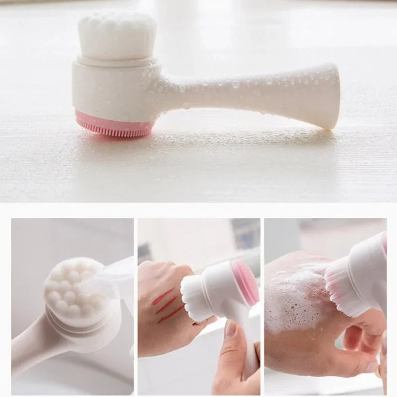 Silicone 2 in 1 Double Sided Facial Cleaning Brush