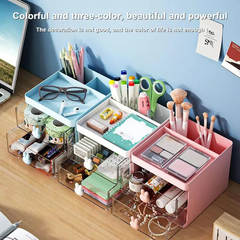 Cute Desk Organizer with Drawer – Pen Holder