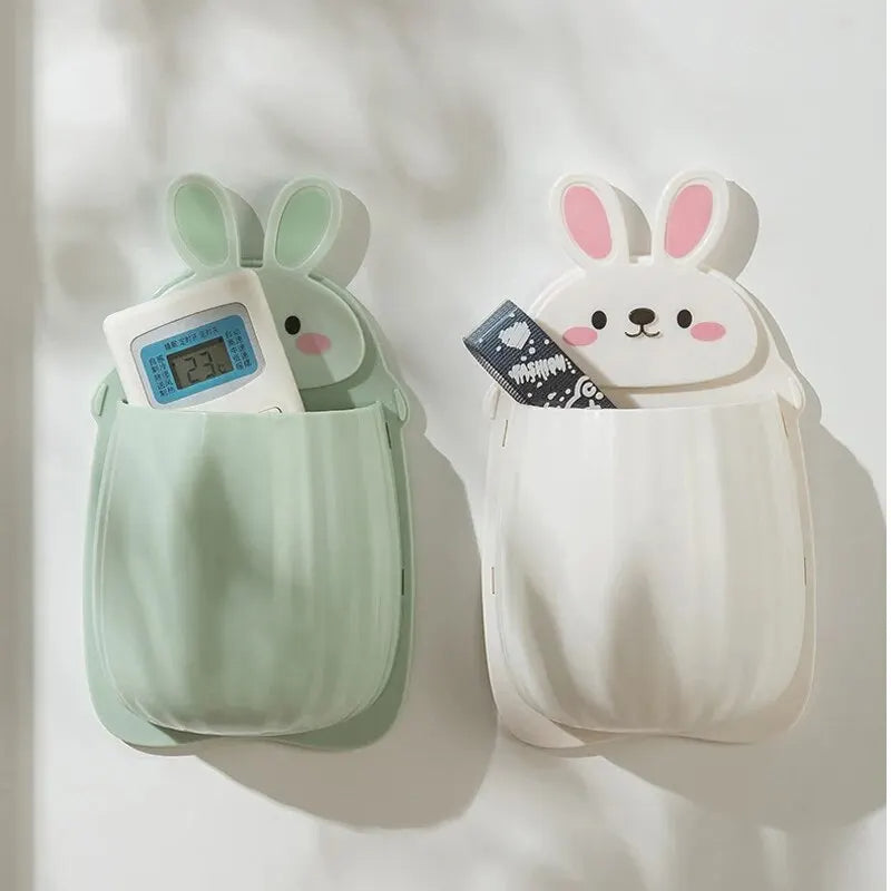 Cute Rabbit Wall-Mounted Toothbrush & Makeup Holder