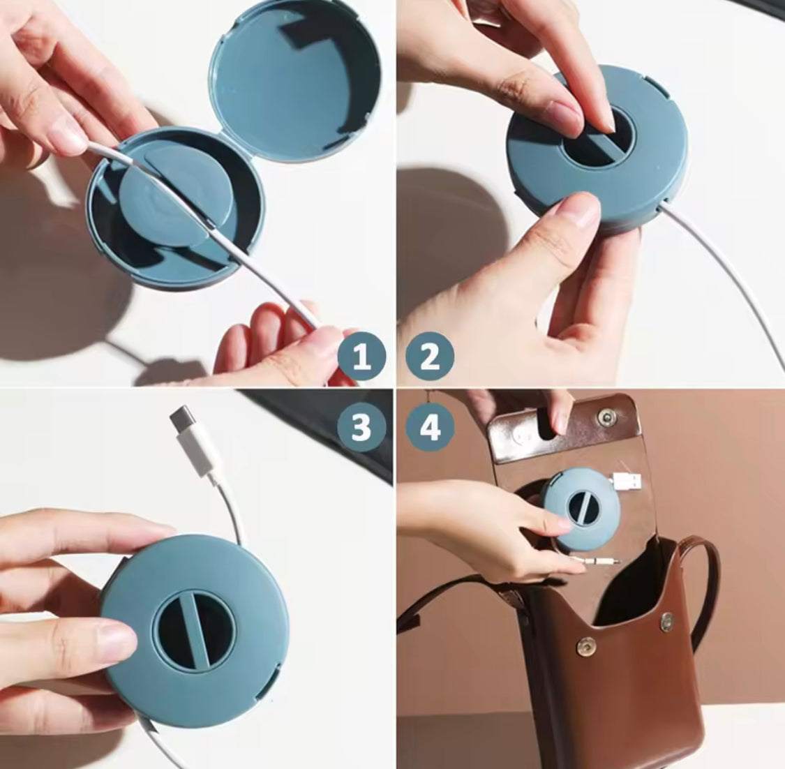 Pack of 3 Rotating Cable Storage Boxes