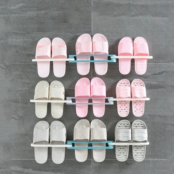 3-in-1 Wall-Mounted Folding Shoe & Towel Hanger